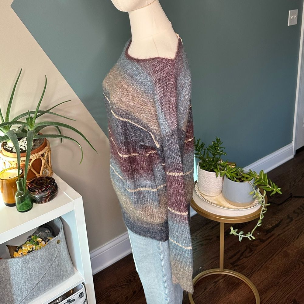 Mystree Ombre Striped Knit Sweater Small Cozy Gradient Pullover NWT Flawed - Picture 3 of 11